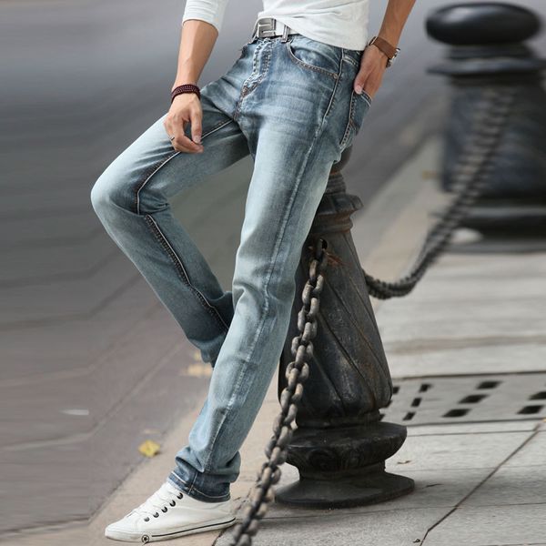 brand men's clothing 2018 new men's jeans fashion retro slim small straight jean for men casual men trousers, Blue
brand men's clothing 2018 new men's jeans fashion retro slim small straight jean for men casual men trousers, Blue