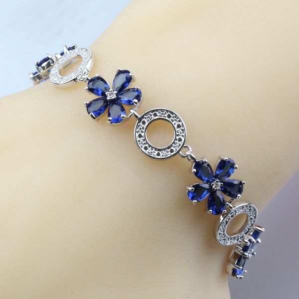 manny trinket 11-color silver flower amazing jewelry blue zircon adjustable link chain bracelet length 21cm gift box, Black
manny trinket 11-color silver flower amazing jewelry blue zircon adjustable link chain bracelet length 21cm gift box, Black