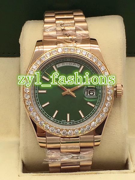 Мода Бизнес Luxury Мужские часы Алмазный диск зеленый Поверхность розовое золото Ча 
Мода Бизнес Luxury Мужские часы Алмазный диск зеленый Поверхность розовое золото Ча