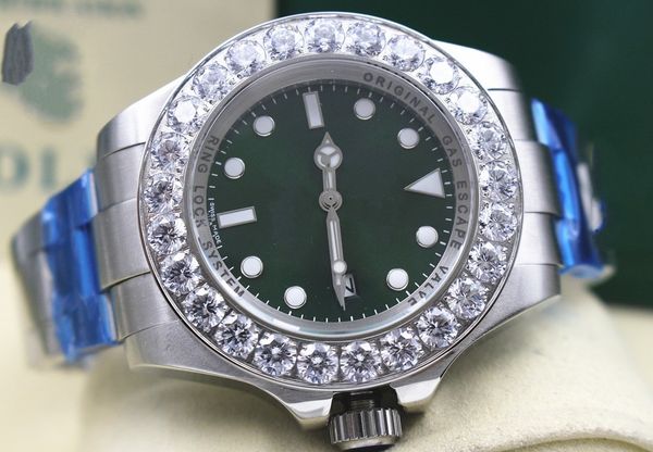 luxury sea-dweller 116660 green stainless steel automatic machinery mens watch big diamond bezel luminous 44mm men's sport wrist watche, Slivery;brown
luxury sea-dweller 116660 green stainless steel automatic machinery mens watch big diamond bezel luminous 44mm men's sport wrist watche, Slivery;brown