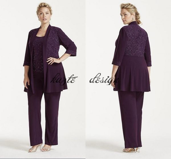 plus size glitter print jacket and pants set 2018 purple chiffon custom make mother of the bride groom pant suit cheap, Black;red
plus size glitter print jacket and pants set 2018 purple chiffon custom make mother of the bride groom pant suit cheap, Black;red