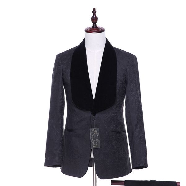 new mens casual blazers jacket black velvet floral pattern blazer wedding coats groom tuxedos 1 piece suit jacket as man clothes, White;black
new mens casual blazers jacket black velvet floral pattern blazer wedding coats groom tuxedos 1 piece suit jacket as man clothes, White;black