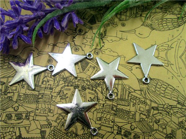 45pcs--solid star charms, antique tibetan silver tone 2 sided star charm pendants 22x18mm, Bronze;silver
45pcs--solid star charms, antique tibetan silver tone 2 sided star charm pendants 22x18mm, Bronze;silver