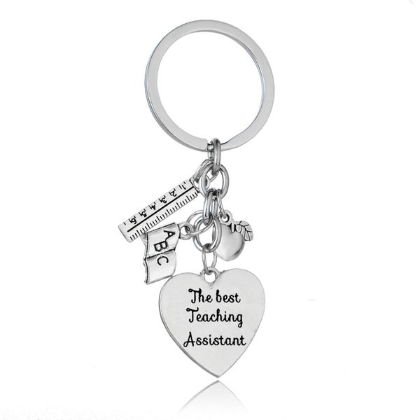 the teaching assistant keychain love heart apple ruler book charms keyring teachers bag key chain gifts teacher jewelry, Silver
the teaching assistant keychain love heart apple ruler book charms keyring teachers bag key chain gifts teacher jewelry, Silver