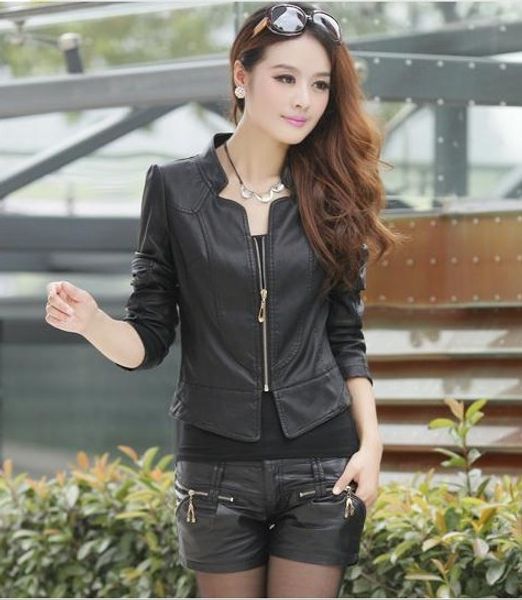 2018 autumn and winter new korean version of the short slim wash washing machine ladies leather pu large size coat, Black
2018 autumn and winter new korean version of the short slim wash washing machine ladies leather pu large size coat, Black