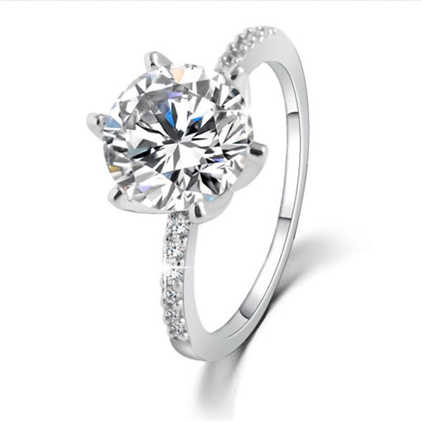 fashion simulation diamond wedding rings marriage rings hearts and arrows zircon gold plated six prong round rings wholesale, Slivery;golden 
fashion simulation diamond wedding rings marriage rings hearts and arrows zircon gold plated six prong round rings wholesale, Slivery;golden