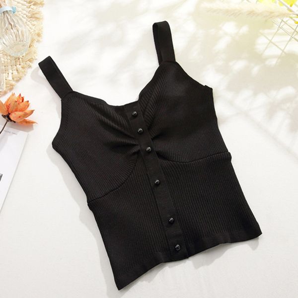 new women knitted tank strap v neck vest tank bardot female button crop solid casual vest cropped clothes, White
new women knitted tank strap v neck vest tank bardot female button crop solid casual vest cropped clothes, White