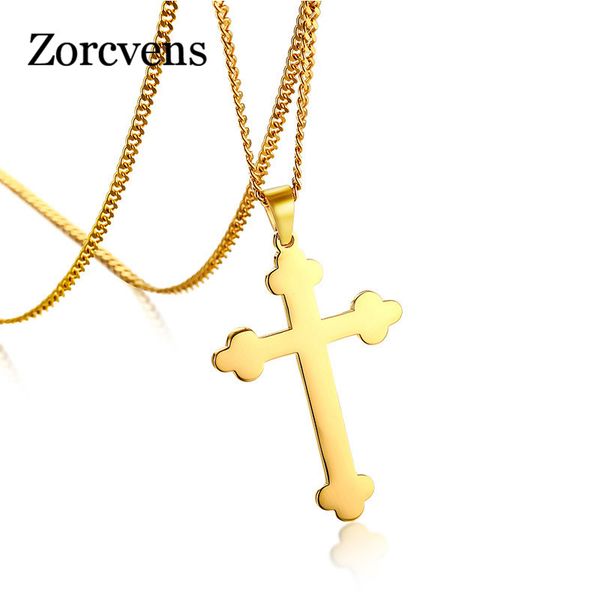 zorcvens gold silver color eastern orthodox cross necklace pendant mens jewelry 316l stainless steel crucifix necklace jewelry 
zorcvens gold silver color eastern orthodox cross necklace pendant mens jewelry 316l stainless steel crucifix necklace jewelry
