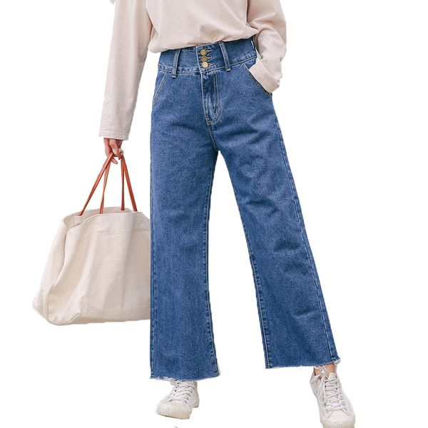 2018 spring and summer plus size high waist full length fashion loose denim boyfriend women jeans straight leg pants, Blue
2018 spring and summer plus size high waist full length fashion loose denim boyfriend women jeans straight leg pants, Blue