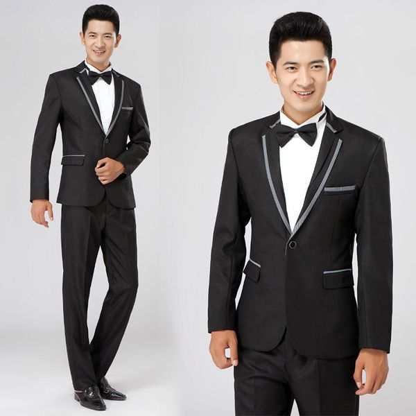 stage performance choral suits jacket + trousers young man korean style master ceremonies clothing emcee moderator slim uniform, White;black
stage performance choral suits jacket + trousers young man korean style master ceremonies clothing emcee moderator slim uniform, White;black