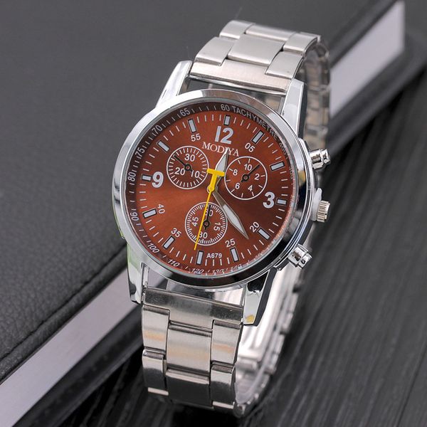 luxury mens black dial alloy quartz analog wristwatch six pin women men casual outdoor sport watch, Slivery;brown
luxury mens black dial alloy quartz analog wristwatch six pin women men casual outdoor sport watch, Slivery;brown