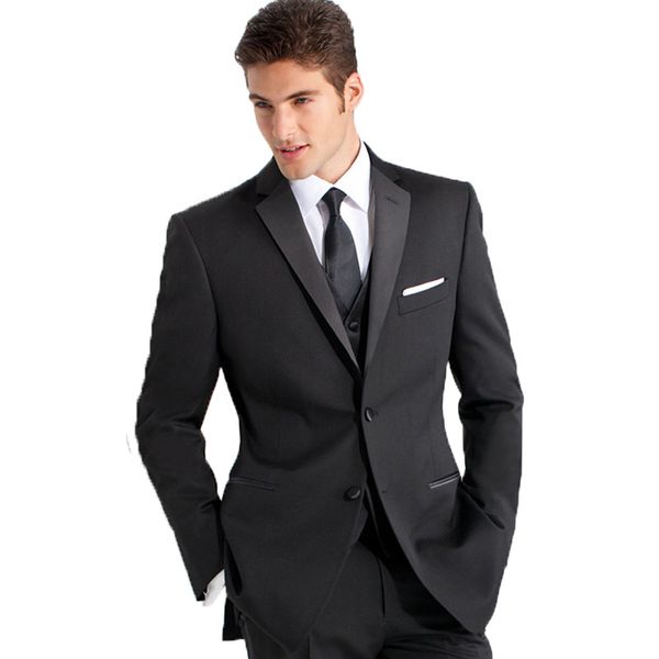 custom made black men suits for wedding slim fit groom tuxedos groomsmen blazers 3 pieces jacket pants vest bridegroom suits man wear, Black;gray
custom made black men suits for wedding slim fit groom tuxedos groomsmen blazers 3 pieces jacket pants vest bridegroom suits man wear, Black;gray