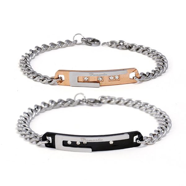fashion punk party rhinestones stainless steel men and women bracelet students couples bracelets pulseras mujer moda 2018, Black
fashion punk party rhinestones stainless steel men and women bracelet students couples bracelets pulseras mujer moda 2018, Black