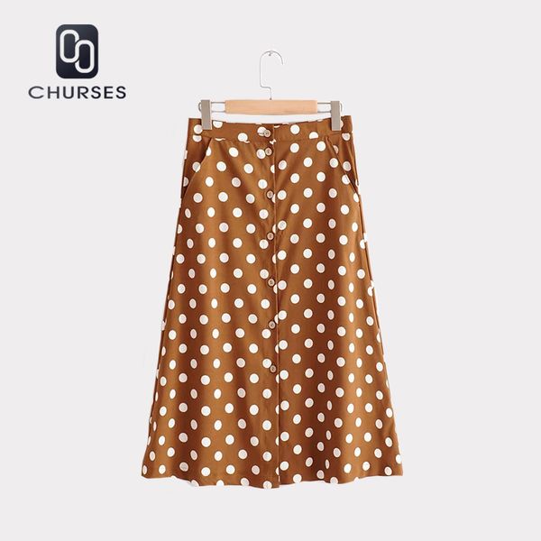 churses women vintage dot print midi skirt button design pockets a line ladies casual summer mid calf skirts falda mujer, Black
churses women vintage dot print midi skirt button design pockets a line ladies casual summer mid calf skirts falda mujer, Black