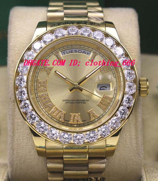 Luxury Watches Mens 41MM 18k Yellow Gold Date With Bigger Diamond Automatic Fashion Men's Watch Wristwatch
Luxury Watches Mens 41MM 18k Yellow Gold Date With Bigger Diamond Automatic Fashion Men's Watch Wristwatch