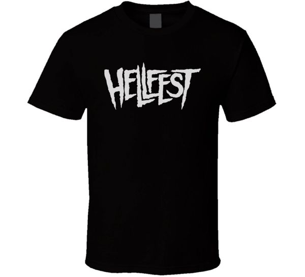 2018 Мода Hellfest S M L Xl Хлопок С Коротким Рукавом Мужская Черная Рубашка Майка Мужчины