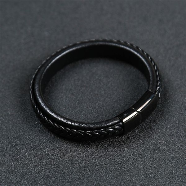 Top quality Black Genuine Leather Braided bracelets Men's Stainless Steel Magnetic Clasp Bangle For women s Punk Jewelry Gift
Top quality Black Genuine Leather Braided bracelets Men's Stainless Steel Magnetic Clasp Bangle For women s Punk Jewelry Gift
