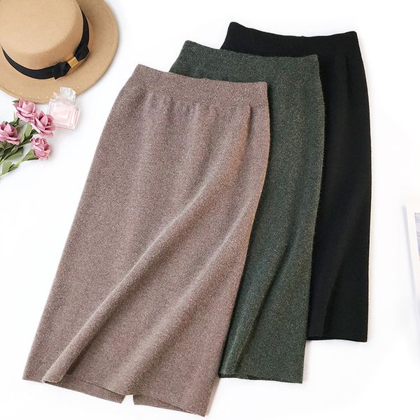 casual knitted pencil skirt autumn winter bodycon midi skirt women slim khaki green midi back slit cashmere skirts, Black
casual knitted pencil skirt autumn winter bodycon midi skirt women slim khaki green midi back slit cashmere skirts, Black