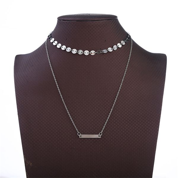 1 pcs multilayer round sequins choker necklace collar for women fashion jewelry accessories, Silver
1 pcs multilayer round sequins choker necklace collar for women fashion jewelry accessories, Silver