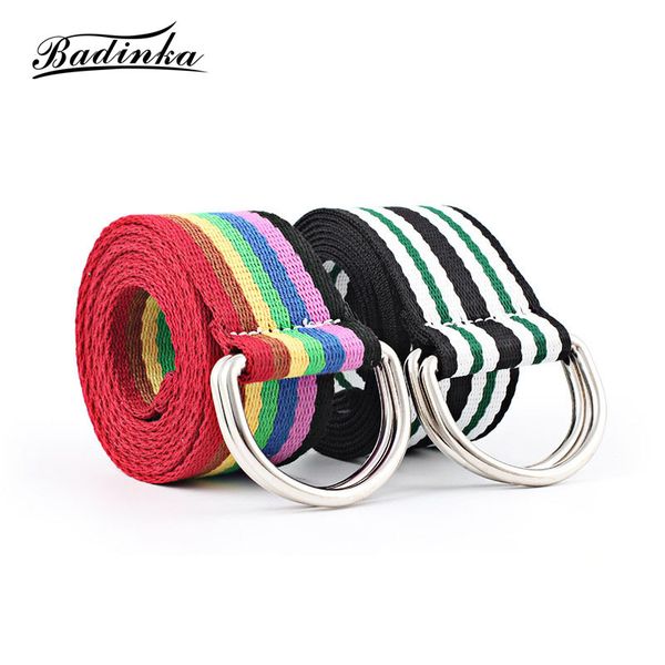 badinka 2018 new harajuku nylon canvas d rin female male wide long rainbow strap fabric knitted belts for women men jeans, Black;brown
badinka 2018 new harajuku nylon canvas d rin female male wide long rainbow strap fabric knitted belts for women men jeans, Black;brown