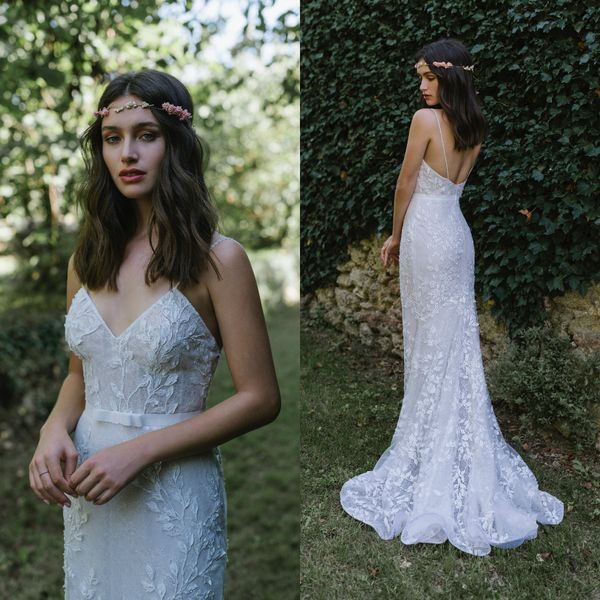lihi hod 2019 mermaid wedding dresses spaghetti straps lace beaded bridal gowns sequins sweep train boho wedding dress, White
lihi hod 2019 mermaid wedding dresses spaghetti straps lace beaded bridal gowns sequins sweep train boho wedding dress, White
