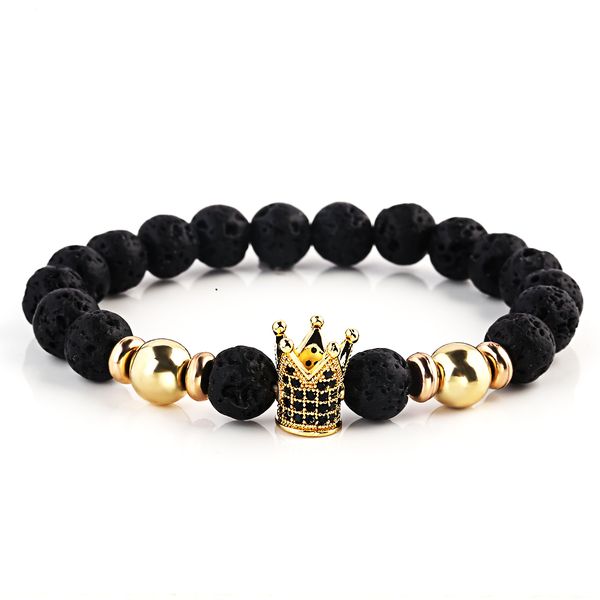 black lava natural stone volcanic rock beads strand bracelets trendy gold zircon crown bright bead bracelet men women pulseras
black lava natural stone volcanic rock beads strand bracelets trendy gold zircon crown bright bead bracelet men women pulseras