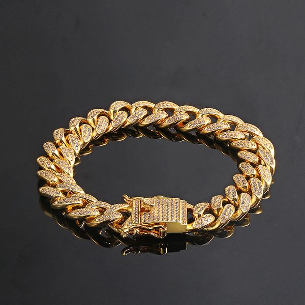 12mm 7inch 9inch iced out bling chain bracelet for men jewelry copper cz cuban bracelet hip hop b011, Black
12mm 7inch 9inch iced out bling chain bracelet for men jewelry copper cz cuban bracelet hip hop b011, Black