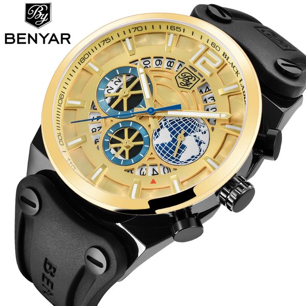 benyar brand chronograph sport watch mens fashion waterproof gold quartz wrist watches silicone clock men saat relogio masculino, Slivery;brown
benyar brand chronograph sport watch mens fashion waterproof gold quartz wrist watches silicone clock men saat relogio masculino, Slivery;brown