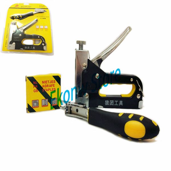 

staple gun with nail puller stapler for wood furniture,door & upholstery with 900 nails furniture stapler