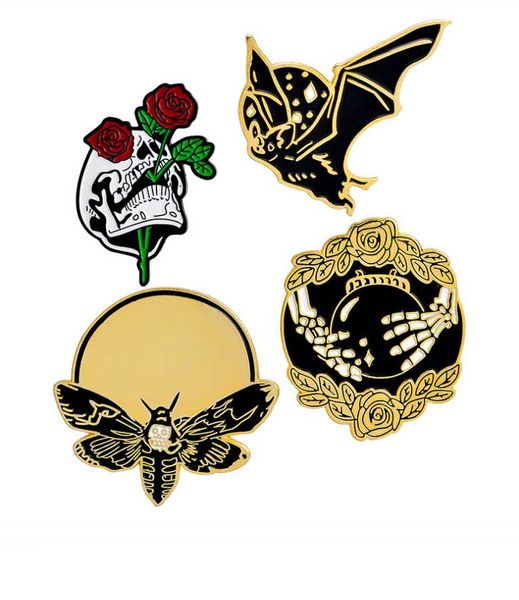 bat bee rose skull hand crystal ball enamel brooches pins set small size suit shirt backpack hat accessories badge for women punk style, Gray
bat bee rose skull hand crystal ball enamel brooches pins set small size suit shirt backpack hat accessories badge for women punk style, Gray