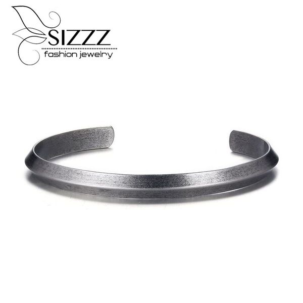 sizzz europe and the united states style 6mm wide stainless steel open bracelet&bangles vintage silver for men, Black
sizzz europe and the united states style 6mm wide stainless steel open bracelet&bangles vintage silver for men, Black
