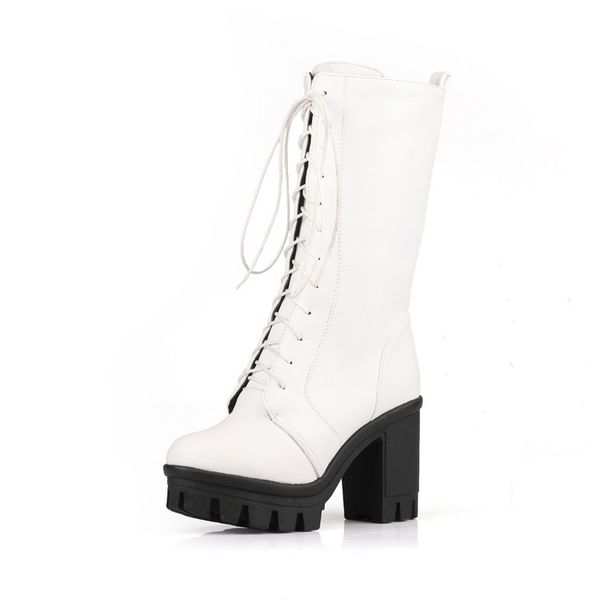 goxpacer autumn women boots mid calf pu casual boots shoes square high heels cross-tied fashion platform plus size ing, Black
goxpacer autumn women boots mid calf pu casual boots shoes square high heels cross-tied fashion platform plus size ing, Black