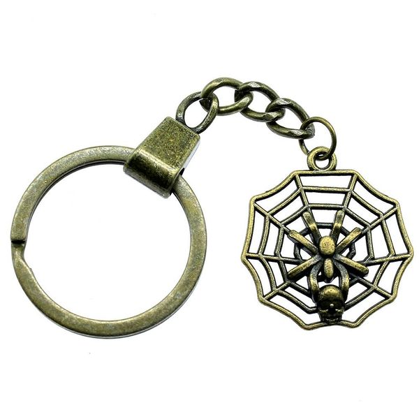 6 pieces key chain women key rings couple keychain for keys skull spider spider web 29x26mm, Slivery;golden
6 pieces key chain women key rings couple keychain for keys skull spider spider web 29x26mm, Slivery;golden