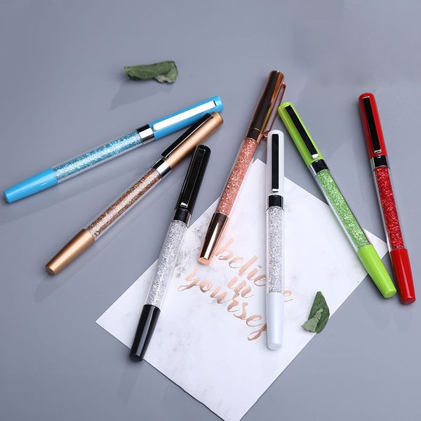 Gold Plated Metal Ballpoint Pen Black Blue Ink Crystal Rollerball Pen Luxury Business Gift Sign Pens With Gift Box Can Printing Logo