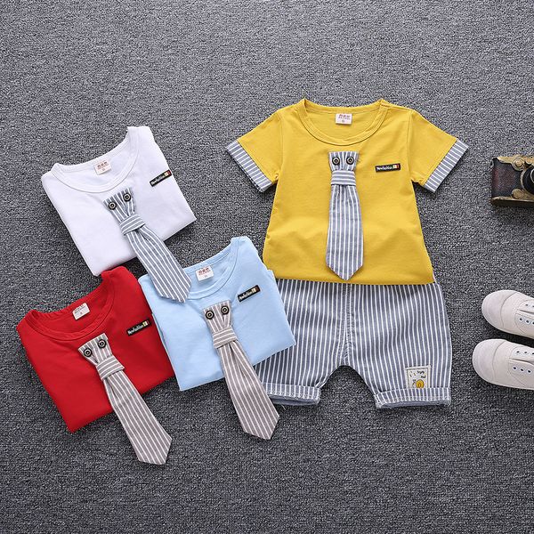 baby boy kids clothes set children clothing suit tie short-sleeved t-shirt pants 2pcs sport infant clothing, White
baby boy kids clothes set children clothing suit tie short-sleeved t-shirt pants 2pcs sport infant clothing, White