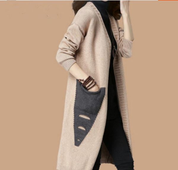 send 2018 spring and autumn new style cardigan korean knitted coat loose and comfortable sweater female middle length, White;black
send 2018 spring and autumn new style cardigan korean knitted coat loose and comfortable sweater female middle length, White;black