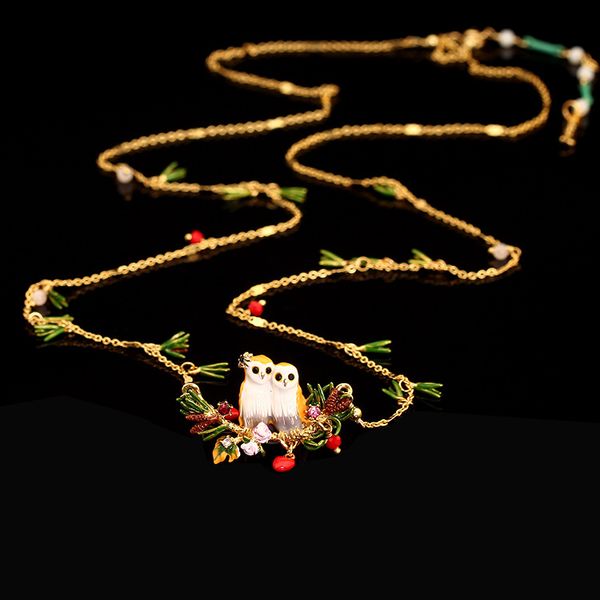 vintage jewelry enamel glaze copper new fashion owl gem for women clavicle necklaces zircon loose pine sweater chain europe french elegant, Silver
vintage jewelry enamel glaze copper new fashion owl gem for women clavicle necklaces zircon loose pine sweater chain europe french elegant, Silver