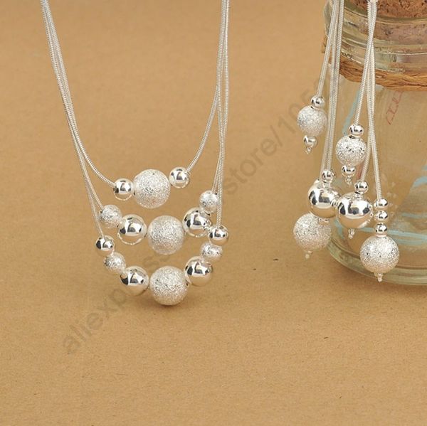 elegant 925 sterling silver woman jewelry set, fashion 3 layered with charming balls necklace dangle earrings, Black
elegant 925 sterling silver woman jewelry set, fashion 3 layered with charming balls necklace dangle earrings, Black