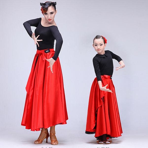 mother and daughter latin dance costumes red satin swing spanish flamenco skirt for teenager kids girls ballroom clothes, Black;red
mother and daughter latin dance costumes red satin swing spanish flamenco skirt for teenager kids girls ballroom clothes, Black;red