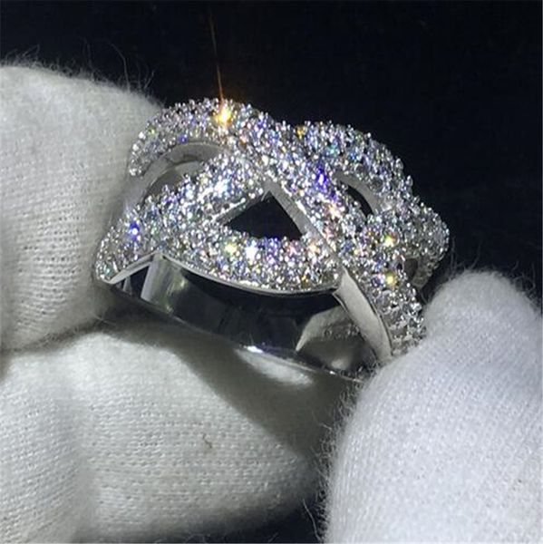 vecalon female infinity ring 925 sterling silver 5a zircon cz cross engagement wedding band rings for women finger jewelry, Slivery;golden
vecalon female infinity ring 925 sterling silver 5a zircon cz cross engagement wedding band rings for women finger jewelry, Slivery;golden