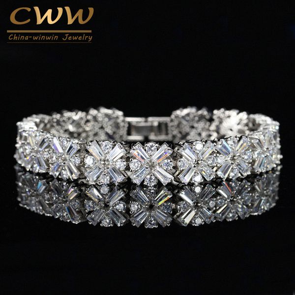 cwwzircons women fashion jewelry gorgeous silver color spring flower cubic zirconia connected tennis bracelet for wedding cb010, Black
cwwzircons women fashion jewelry gorgeous silver color spring flower cubic zirconia connected tennis bracelet for wedding cb010, Black