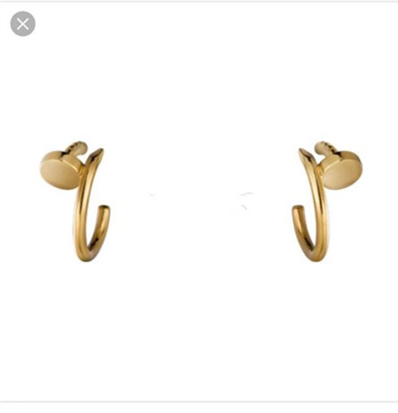Brand Pure 925 Sterling Silver Jewelry For Women nail Earrings rose gold silver gold nail hoopEarrings wedding Party Jewelry
