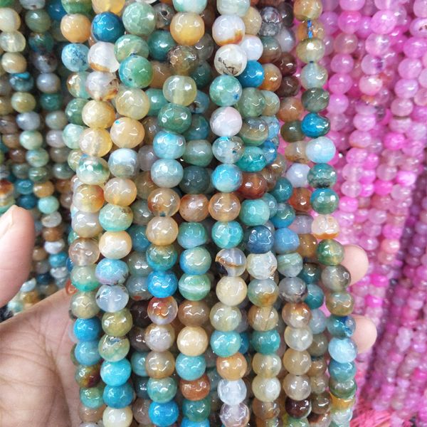 8mm natural stone faceted agate beads round loose beads for jewelry making craft material bracelet accessories, Black
8mm natural stone faceted agate beads round loose beads for jewelry making craft material bracelet accessories, Black