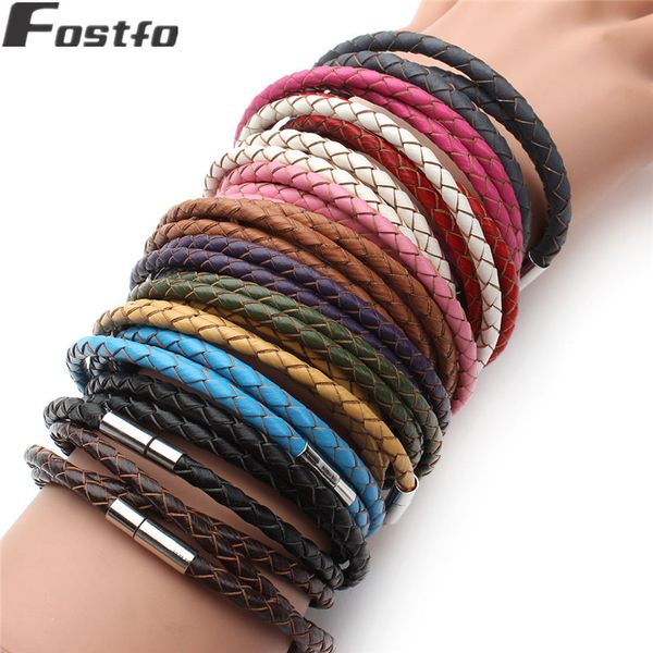 fostfo fashion genuine leather bracelet stainless steel magnetic clasps multi layer braid rope chain wristband vintage gifts, Black
fostfo fashion genuine leather bracelet stainless steel magnetic clasps multi layer braid rope chain wristband vintage gifts, Black