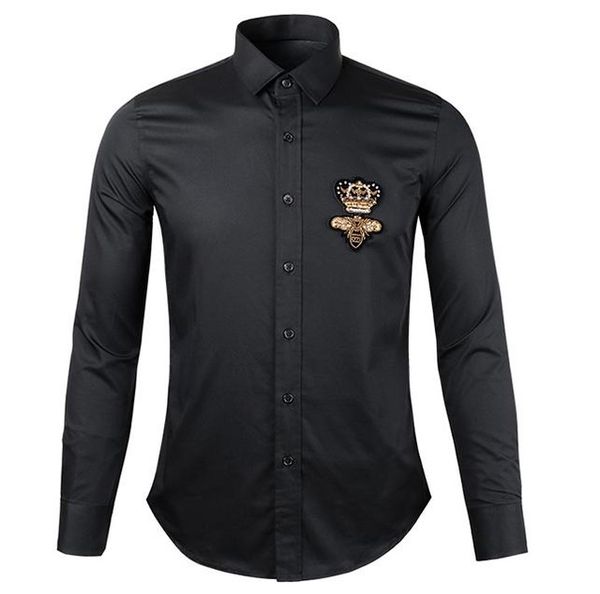 2018 Новое прибытие мужчины повседневная рубашка Slim Fit Crown Bee вышивка рубашка высоко
2018 Новое прибытие мужчины повседневная рубашка Slim Fit Crown Bee вышивка рубашка высоко