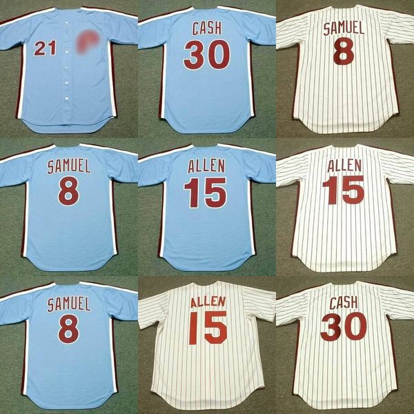 men 8 juan samuel 15 richie allen 30 dave cash philadelphia 1976 baseball jersey, Blue;black
men 8 juan samuel 15 richie allen 30 dave cash philadelphia 1976 baseball jersey, Blue;black