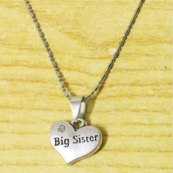 10pc/lot pendant necklace 4 styles crystal heart shaped big sister/middle sister/special sister necklace family sister birthday friend gift, Silver
10pc/lot pendant necklace 4 styles crystal heart shaped big sister/middle sister/special sister necklace family sister birthday friend gift, Silver