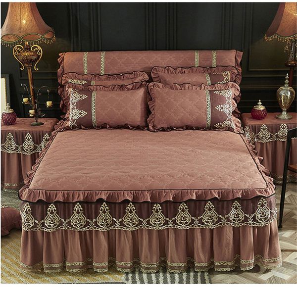 sanding pure color 3pcs cotton lace edge bedskirt thickened bedspreads european style bed cover
sanding pure color 3pcs cotton lace edge bedskirt thickened bedspreads european style bed cover