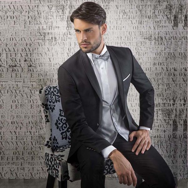 custom slim fit black men suits wedding groom tuxedos 2 pieces (jacket+pants) with shawl lapel groomsmen suits man prom wear, Black;gray
custom slim fit black men suits wedding groom tuxedos 2 pieces (jacket+pants) with shawl lapel groomsmen suits man prom wear, Black;gray