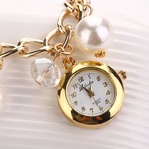 charm gold chain bracelets bangles for women ladies elegant simulated pearls wrist watch bracelets quartz fashion jewelry gifts, Golden;silver
charm gold chain bracelets bangles for women ladies elegant simulated pearls wrist watch bracelets quartz fashion jewelry gifts, Golden;silver